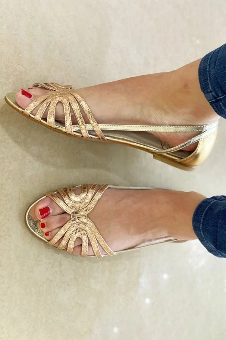 Leonora | Sandalias Doradas Luz de Verano