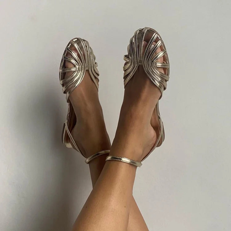 Victoria | Sandalias Joyas Doradas