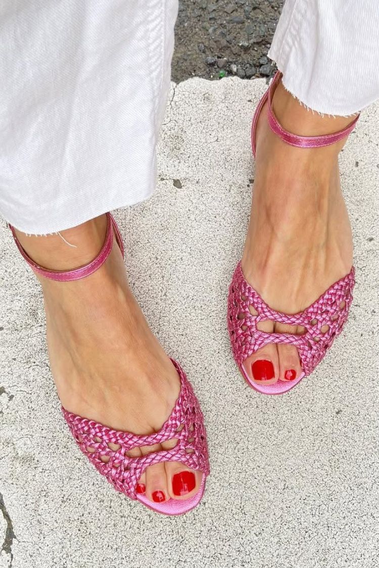 Isa | Sandalias Trenzadas Doradas