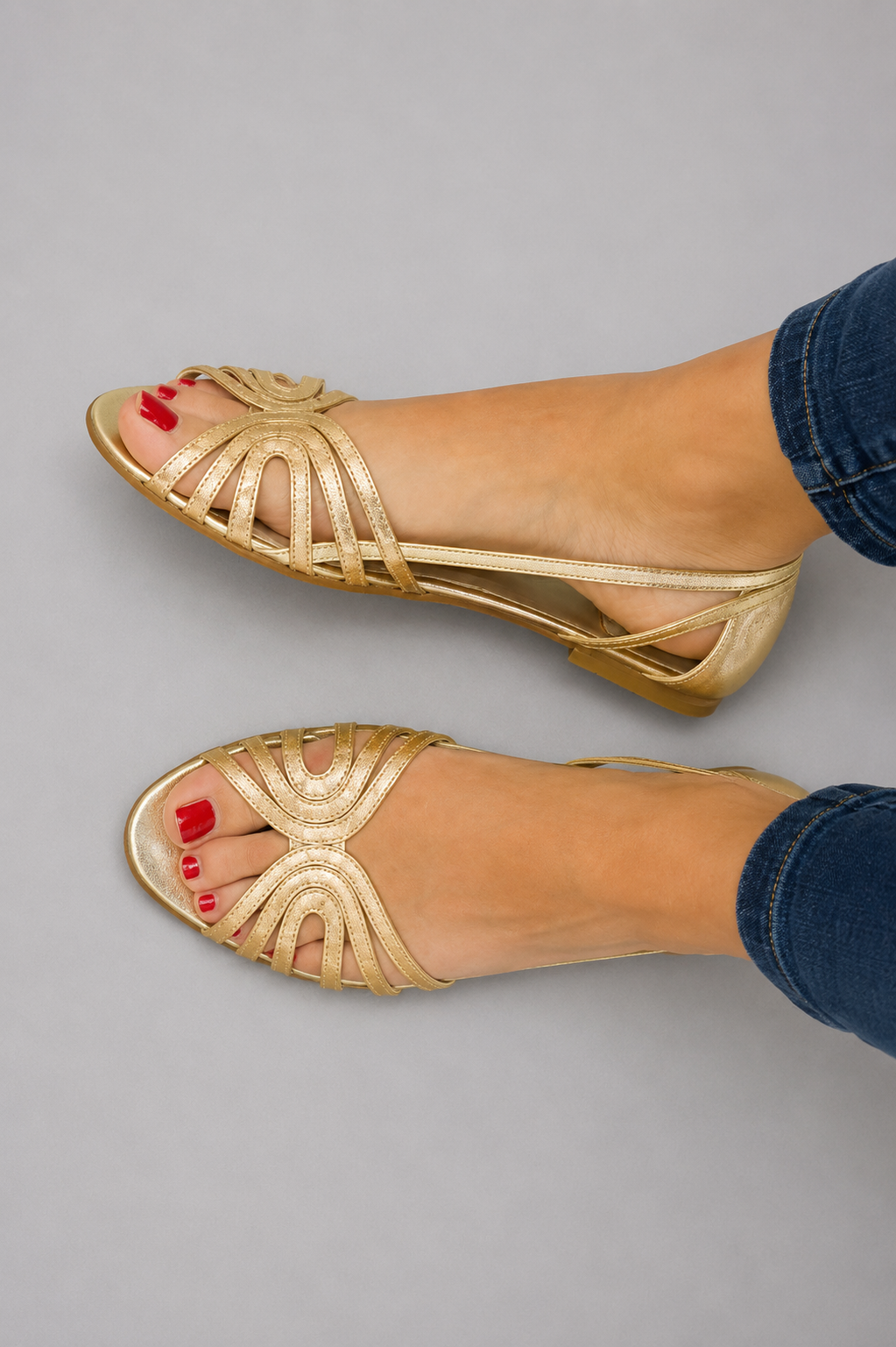 Leonora | Sandalias Doradas Luz de Verano