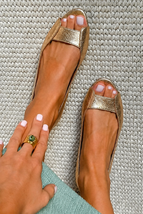 Adelina | Sandalias Doradas Comfort Chic